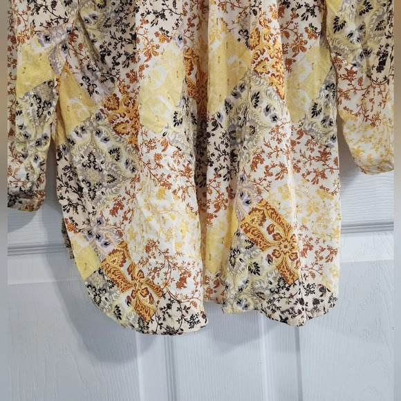 Good Hart Matilda Jane 3/4 sleeve relaxed metallic patchwork craftcore blouse LG - Picture 8 of 9